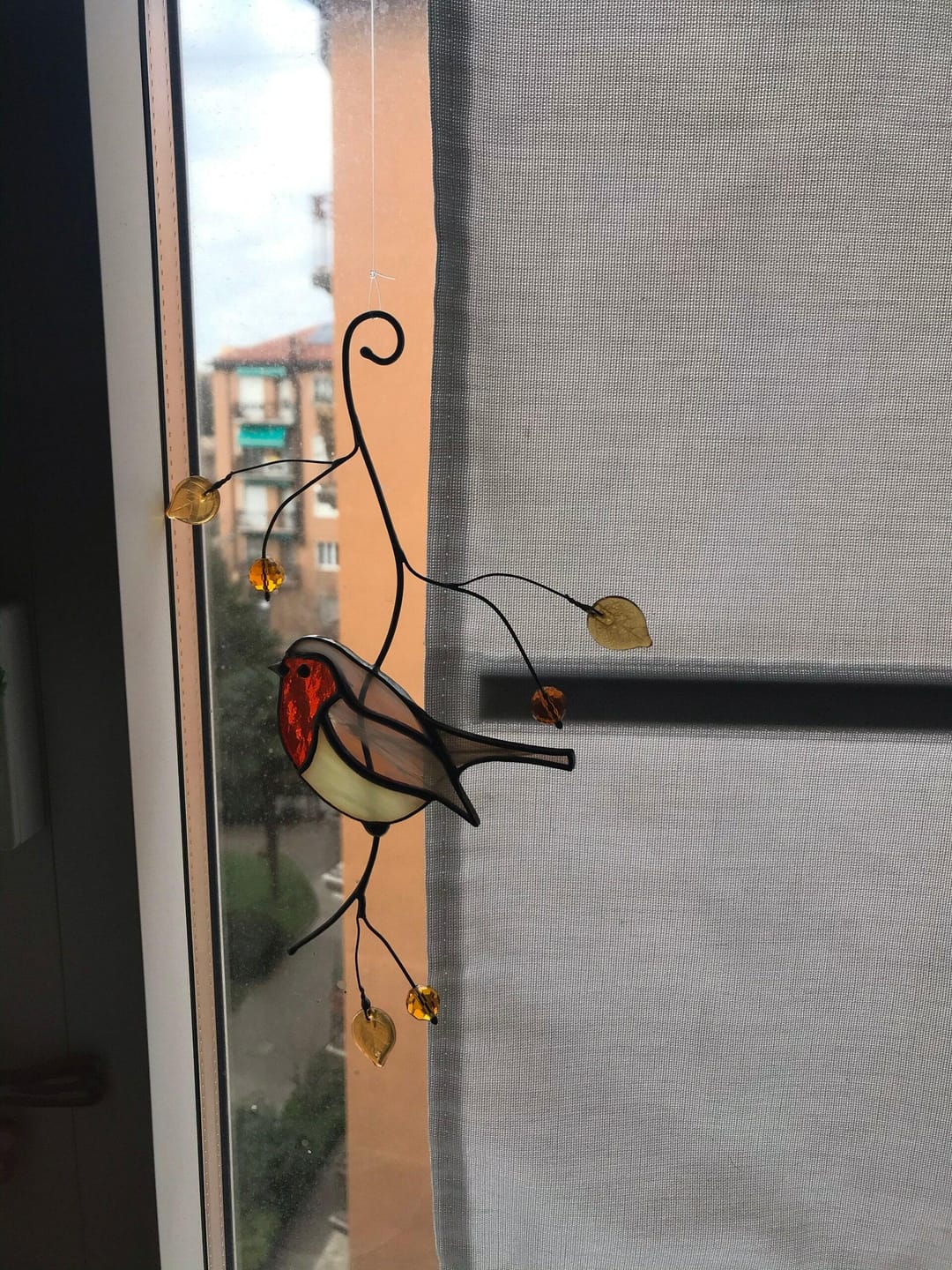 Customer photo review of Stained glass Robin Bird