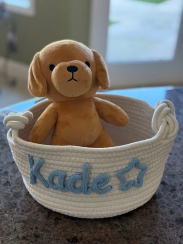 Customer photo review of Baby Knits™ Personalized Knitted Basket
