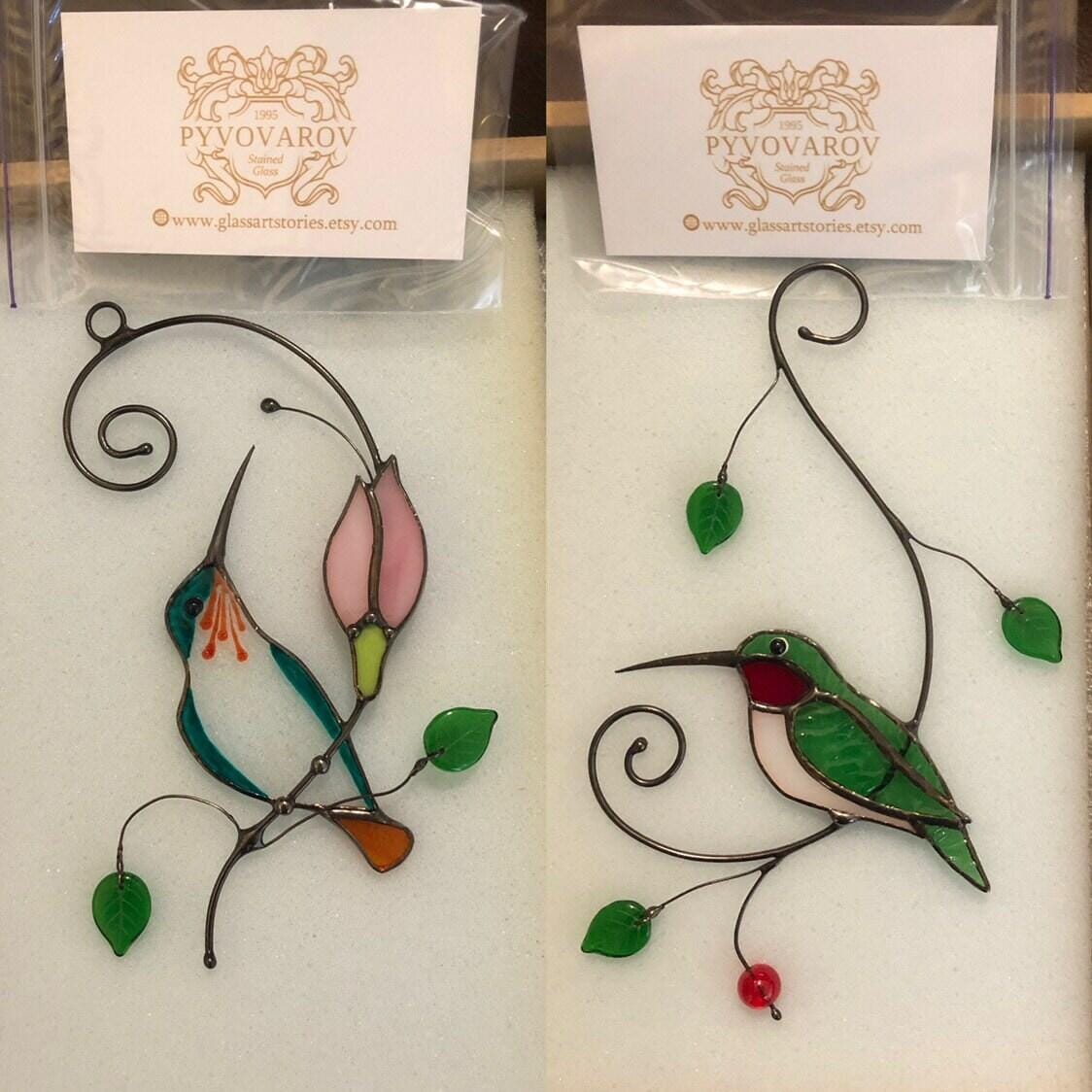 Customer photo review of Green Ruby-throated Hummingbird window hanging