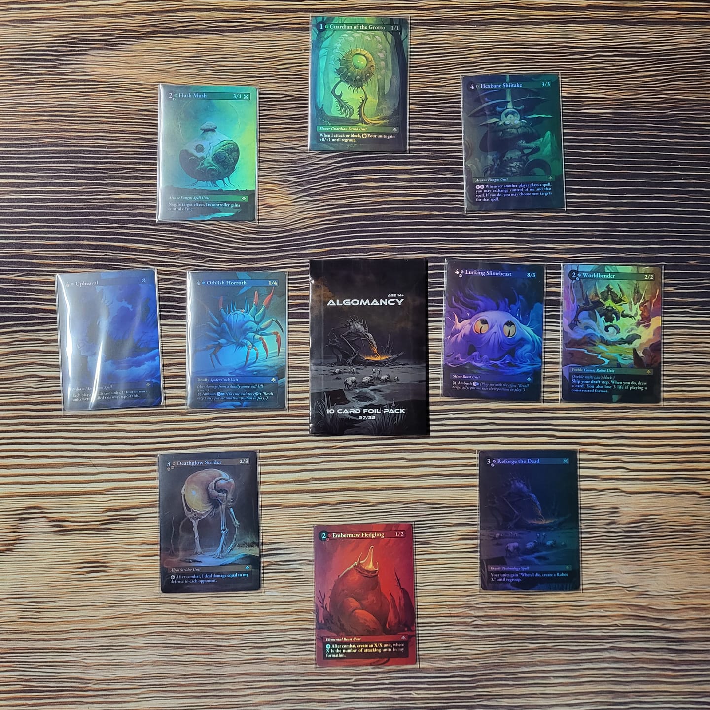 Customer photo review of Algomancy Alpha Edition Premium Foil Packs