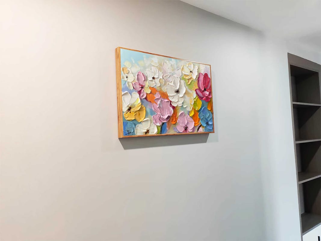 Customer photo review of Colorful Flower Textured Painting Canvas #FP046