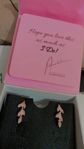 Customer photo review of Rose Gold French Beauty Earrings
