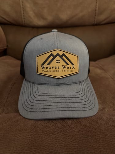 Customer photo review of Custom Leather Patch Hats Richardson 112 Laser Engraved
