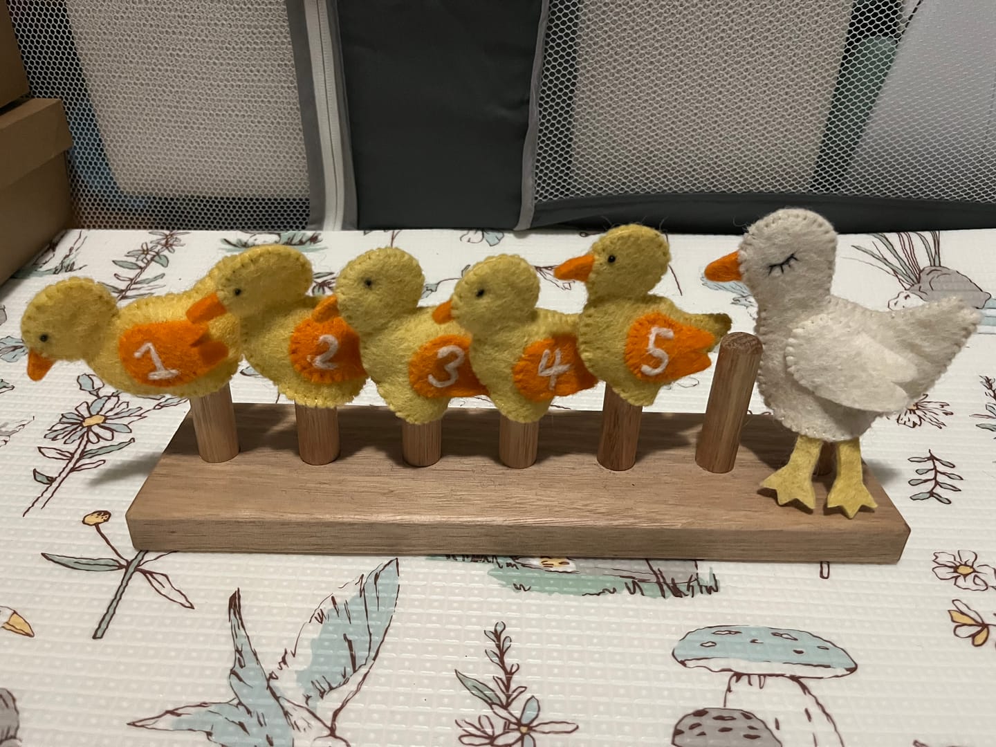 Customer photo review of Finger Puppet Stand (7 rods) Made in Australia