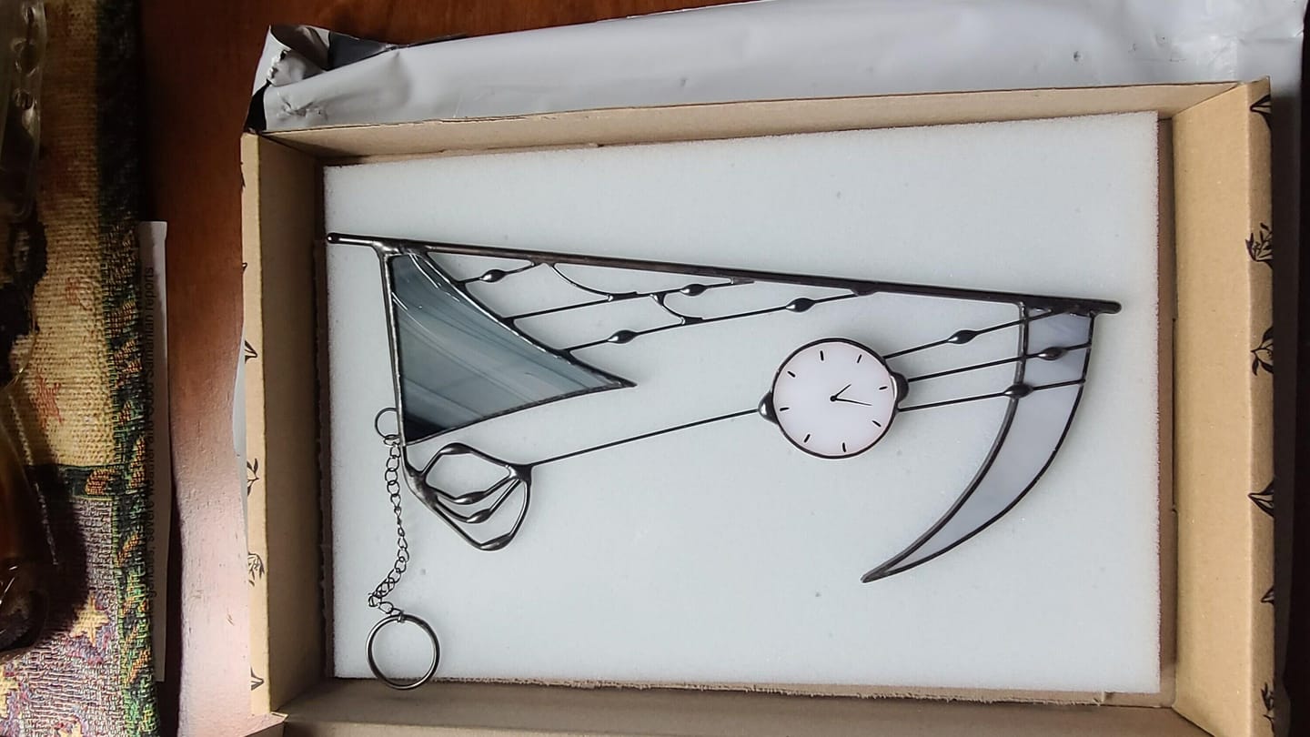 Customer photo review of Suncatcher stained glass "Hand of Death"