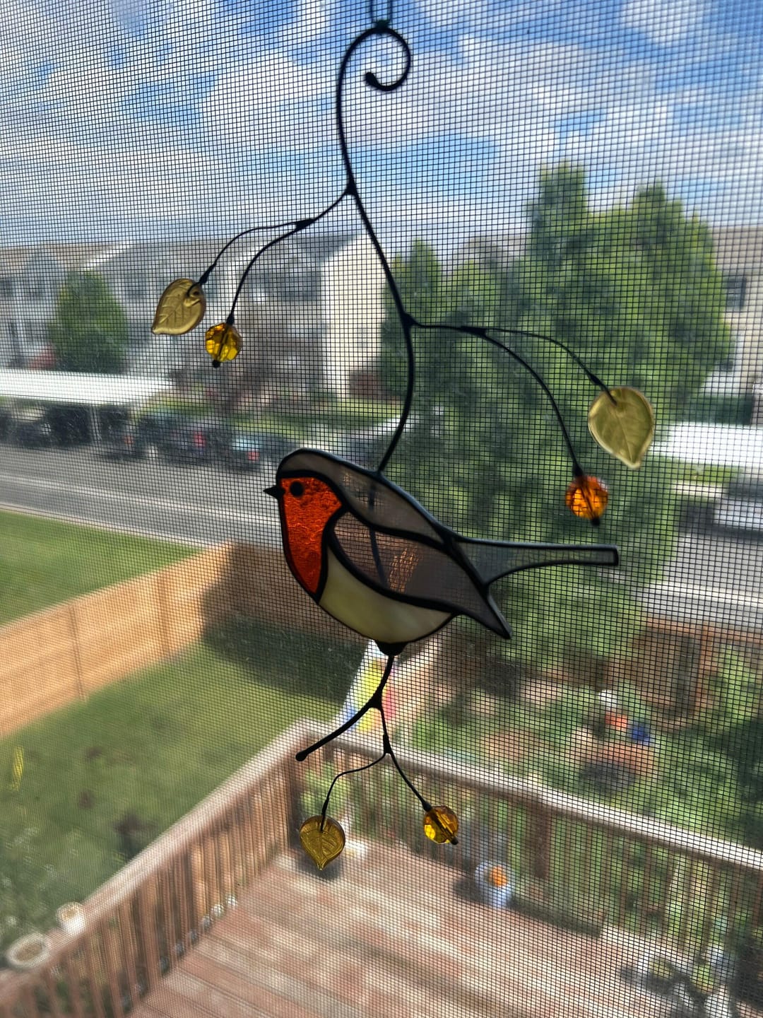 Customer photo review of Stained glass Robin Bird
