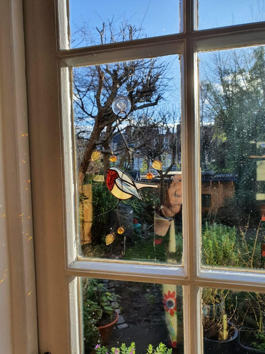 Customer photo review of Stained glass Robin Bird