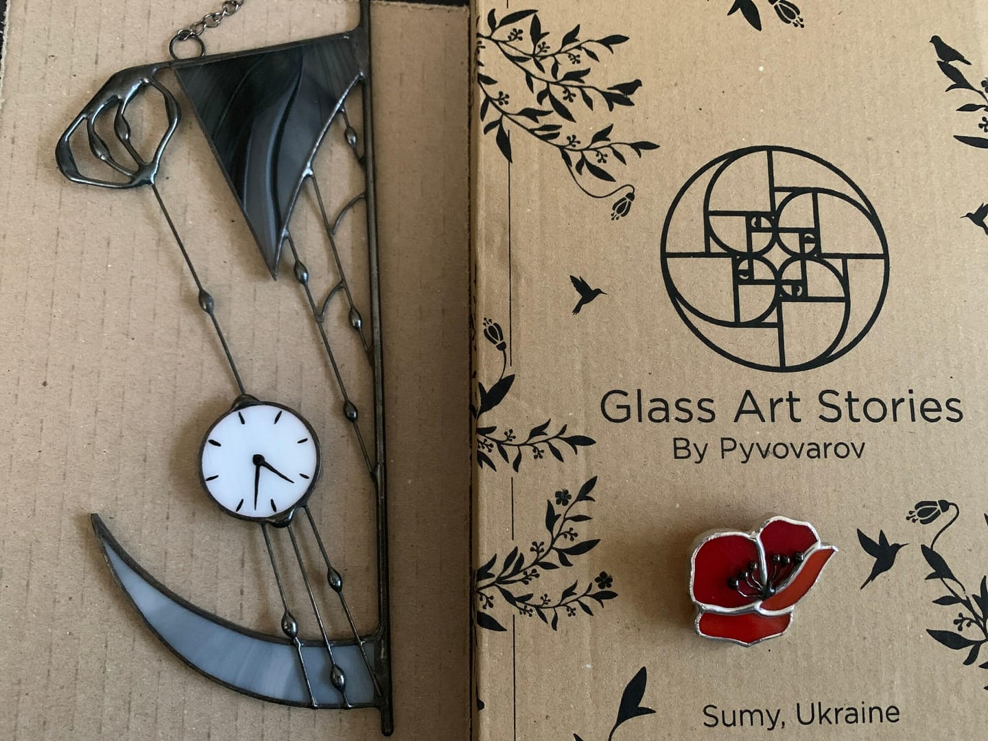 Customer photo review of Suncatcher stained glass "Hand of Death"