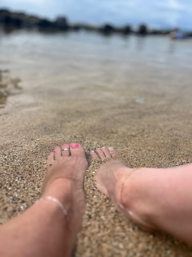 Customer photo review of Sterling Silver Permanent Anklet