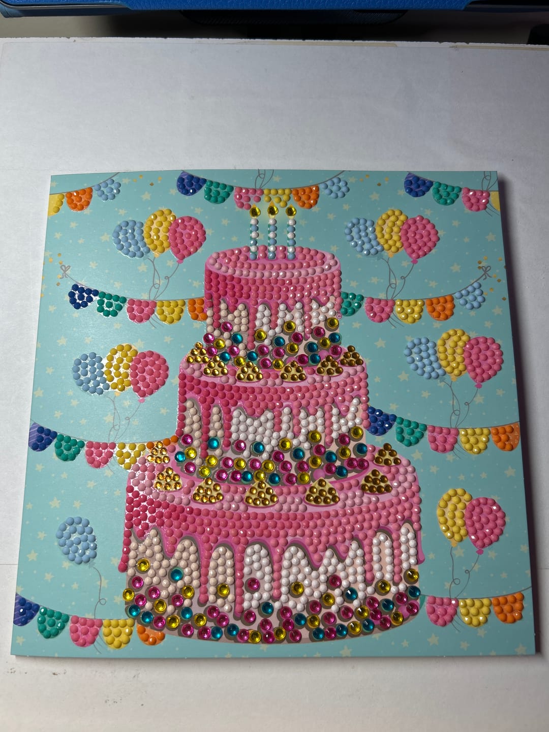 Customer photo review of "Happy Birthday" Crystal Art Card 18x18cm
