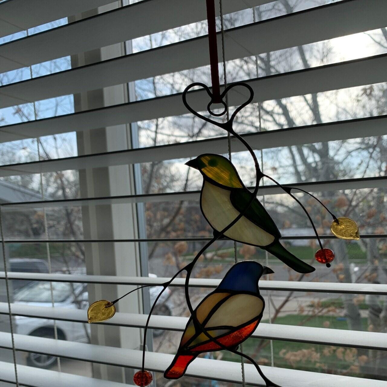 Customer photo review of Stained glass Bunting Birds for valentines day