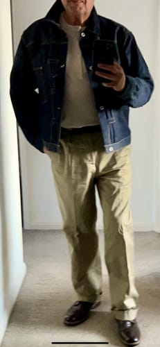 Customer photo review of 1930s 10.5 oz Cotton Loopwheel Tubular Henley Shirt - Oatmeal