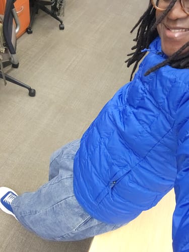 Customer photo review of Japanese Retro Wide-leg Loose Denim Harem Pants