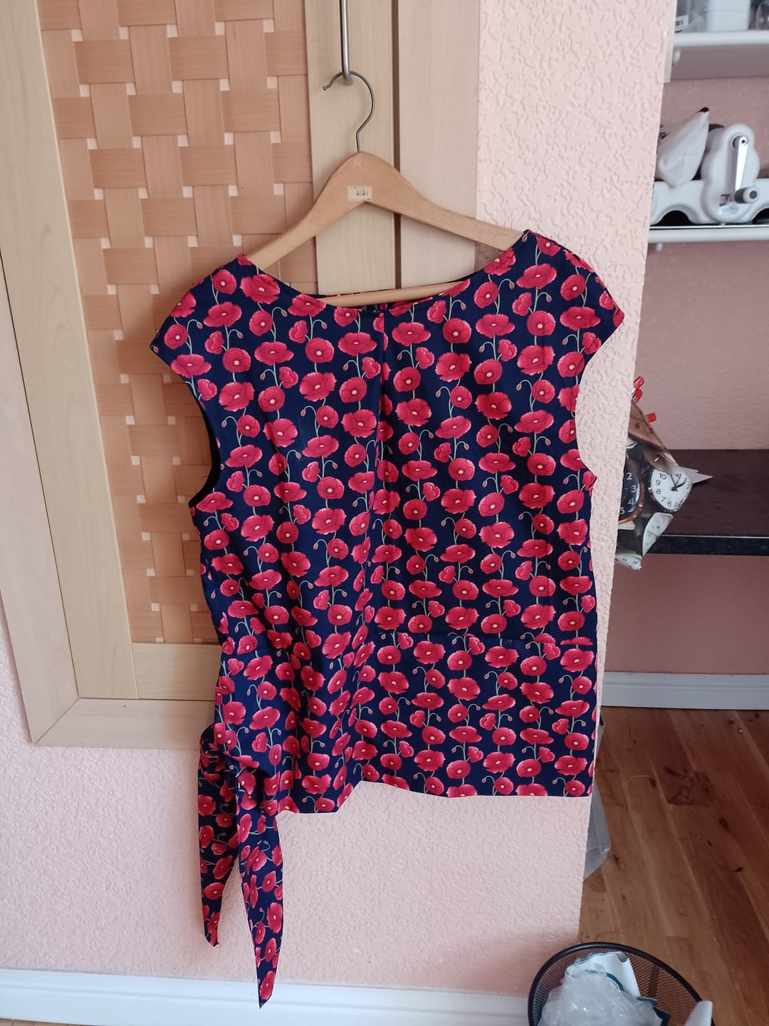 Customer photo review of Flower Drawings on Black Viscose Challis Fabric