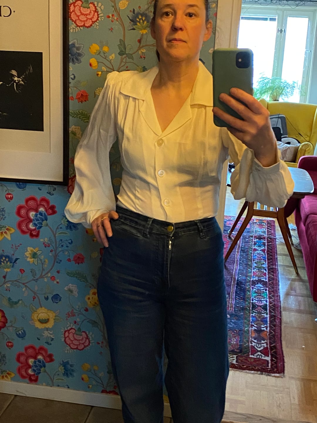 Customer photo review of Poppy vintage stils Skjortebluse i creme