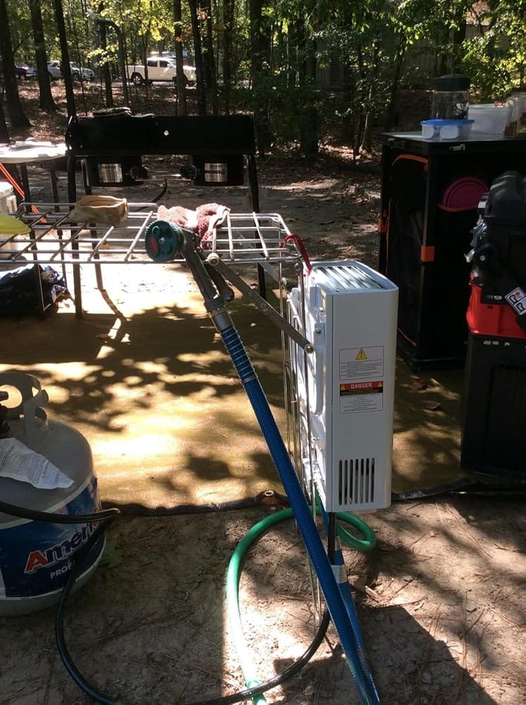 Customer photo review of Camplux AY132 5L Portable Gas Propane Water Heater with Folding Handle, Tankless LPG Propane For Outdoor Camping Shower&RV