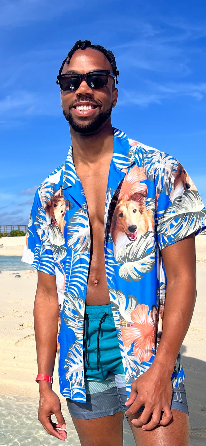 Customer photo review of Your photo - Personalized Hawaiian Shirt