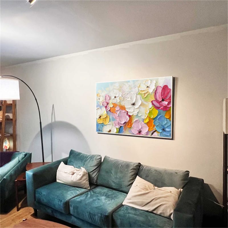 Customer photo review of Colorful Flower Textured Painting Canvas #FP046