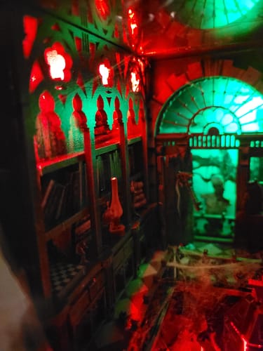 Customer photo review of Haunted Mansion DIY Wooden Book Nook Shelf Insert