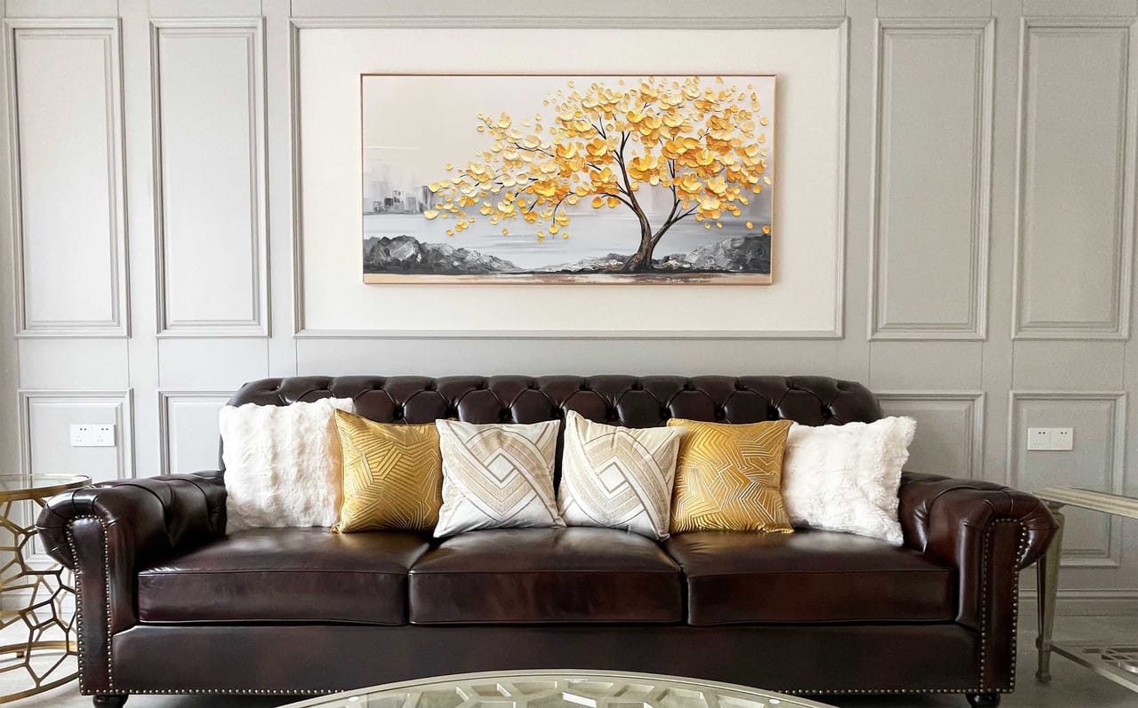 Customer photo review of Flower And Tree Textured Painting Canvas #FT005