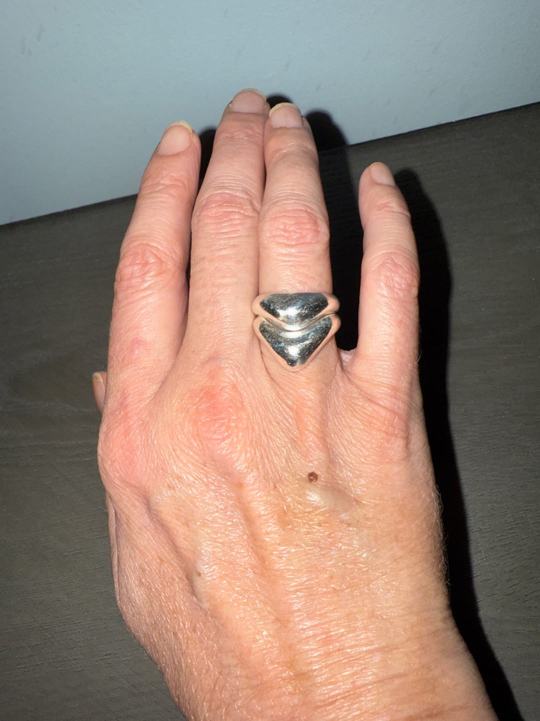 Customer photo review of Chevron Stacking Ring Set