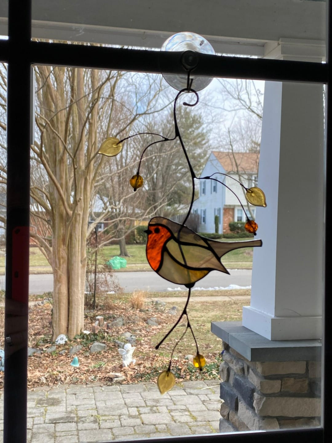 Customer photo review of Stained glass Robin Bird