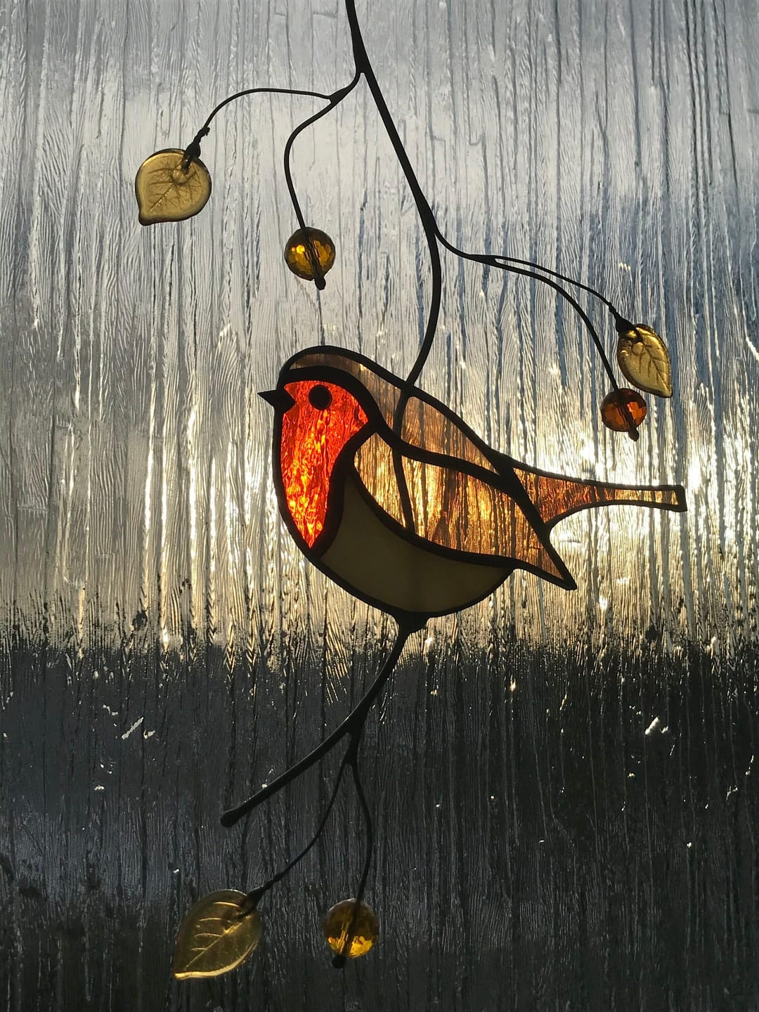 Customer photo review of Stained glass Robin Bird