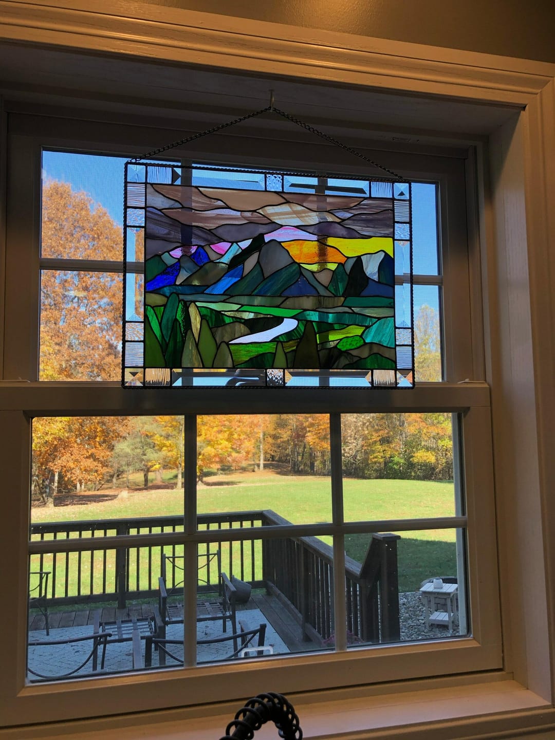 Customer photo review of Mountain Stained glass Grand Teton National Park