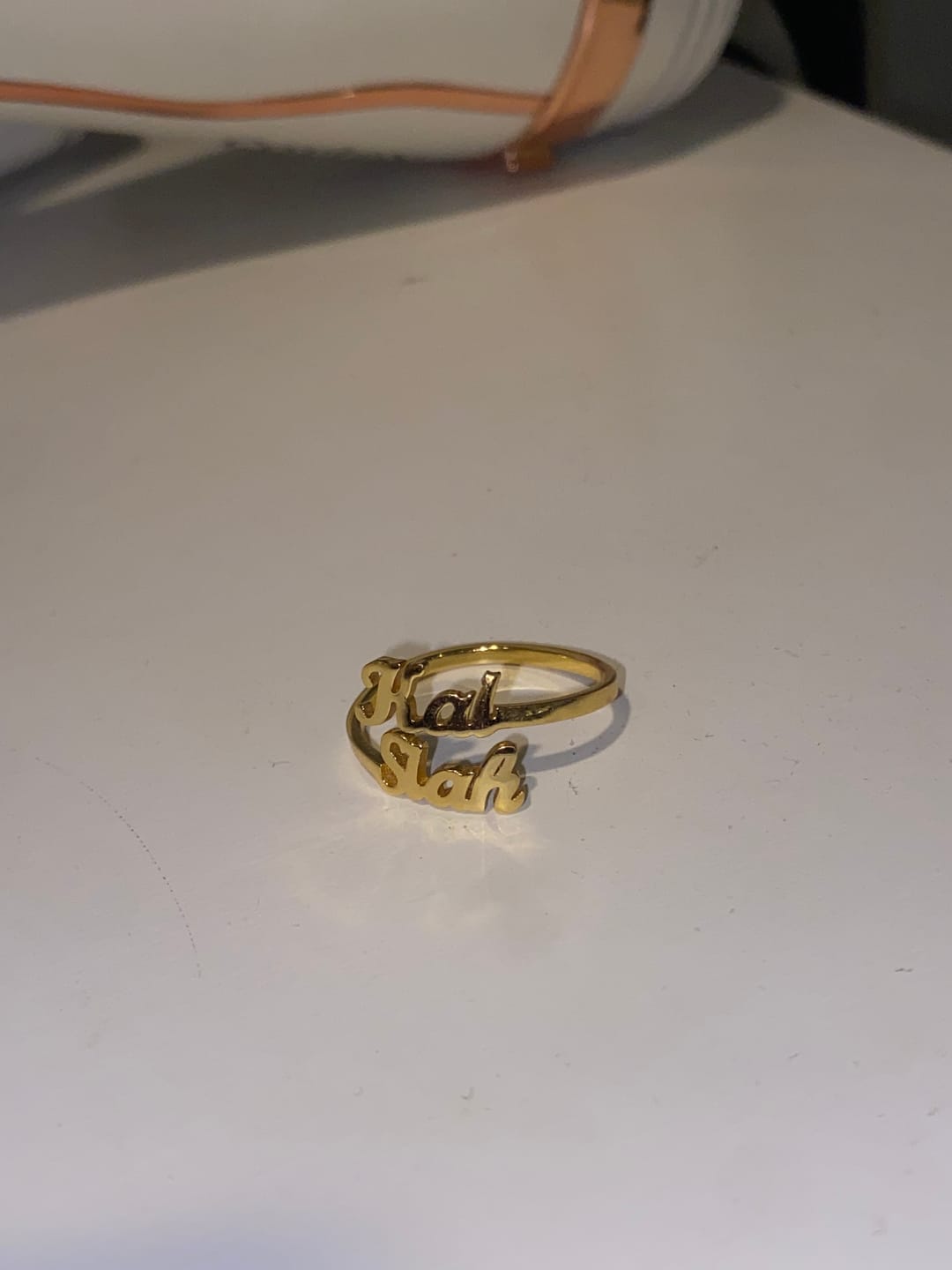 Customer photo review of Double Name Ring