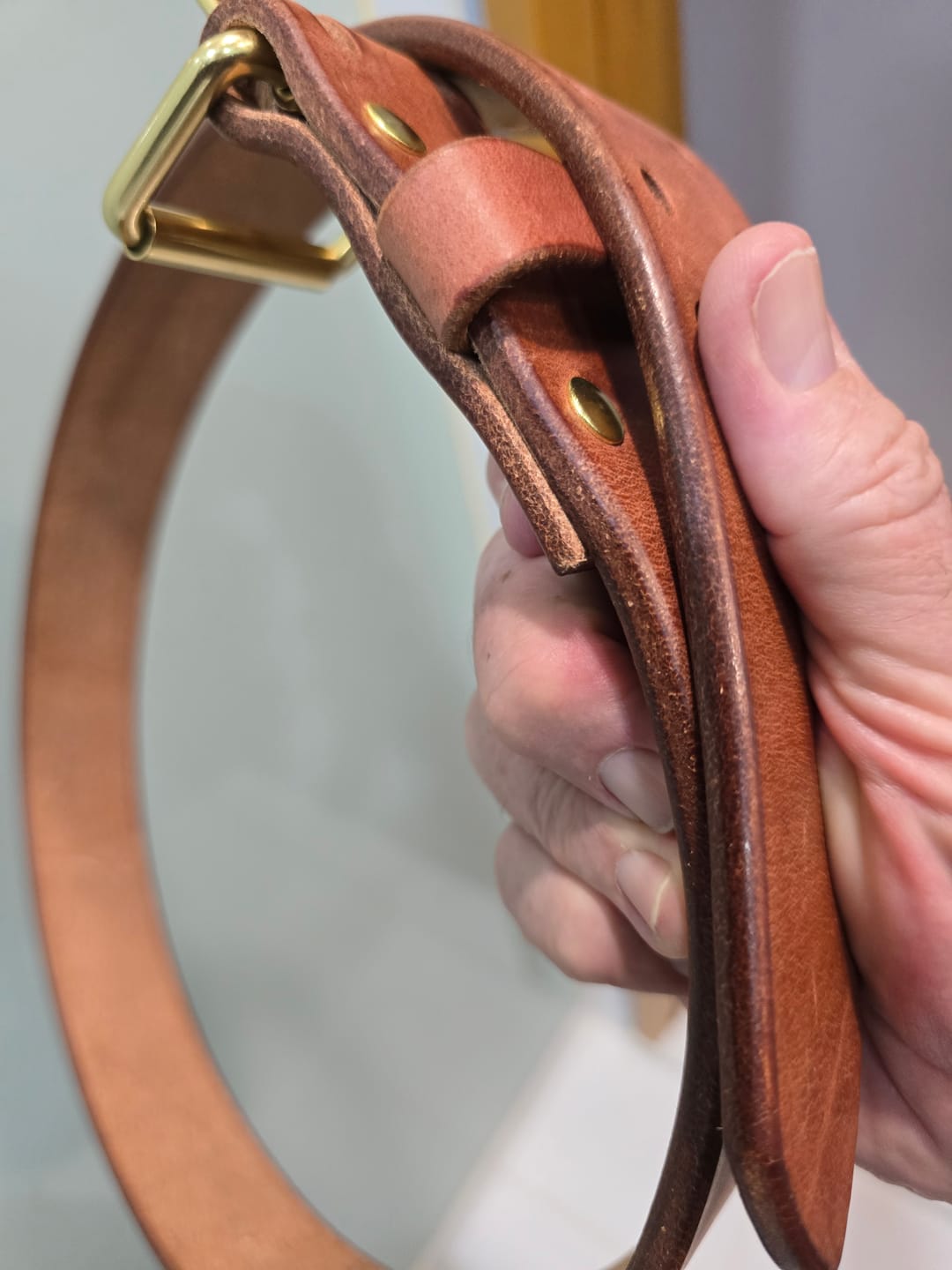 Customer photo review of The Unbreakable Belt - The Original - Old World Tan (Hermann Oak tannery)