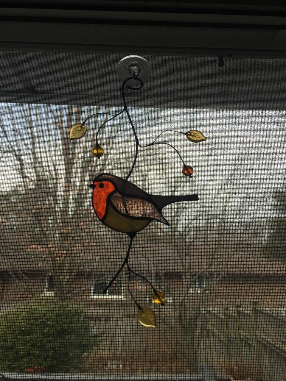 Customer photo review of Stained glass Robin Bird