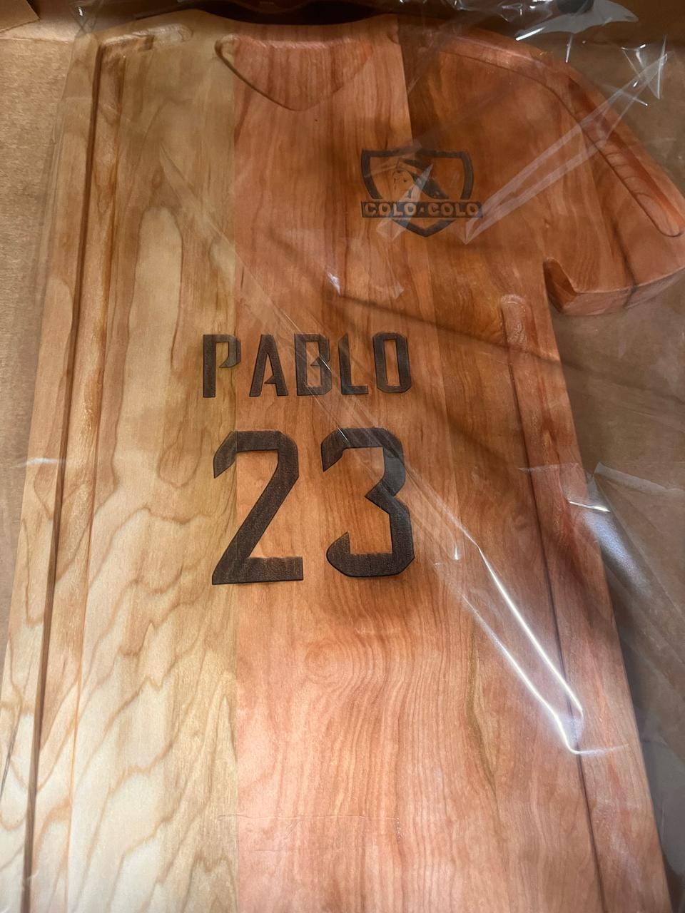Customer photo review of Tabla Futbol Personalizada