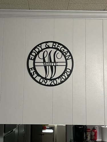 Customer photo review of Elaborate Name - Steel Sign