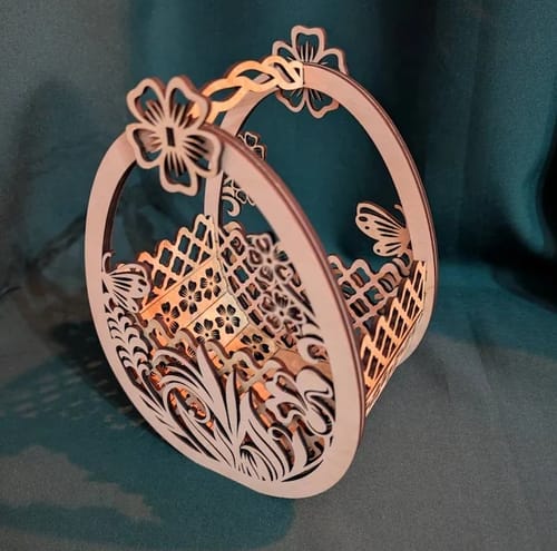 Customer photo review of Laser cut Easter egg basket svg template