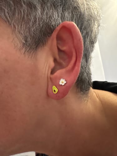 Customer photo review of Avocado mini stud earring
