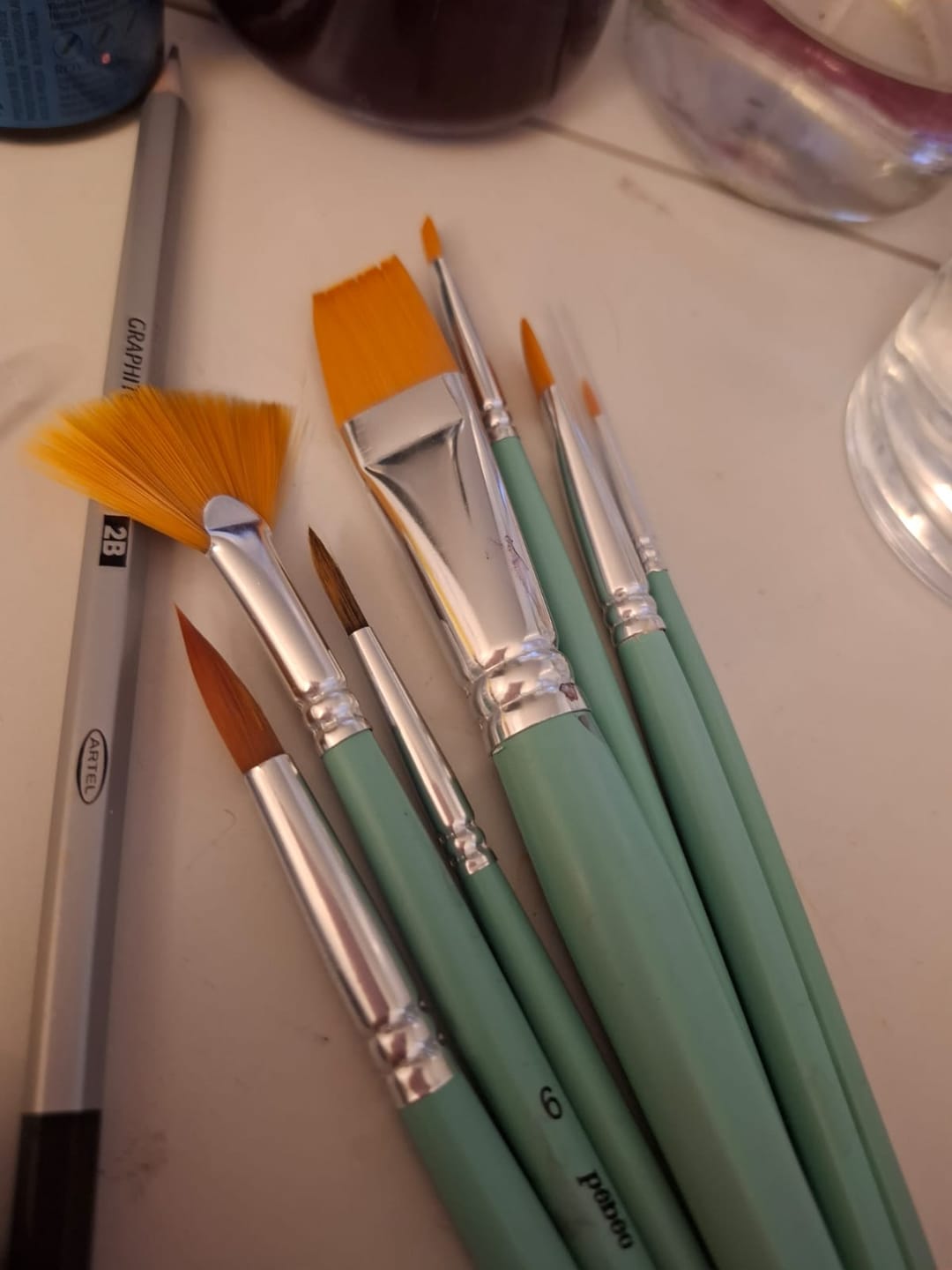 Customer photo review of Pebeo - Set 8 Pinceles Acrílico Fluido Mixto