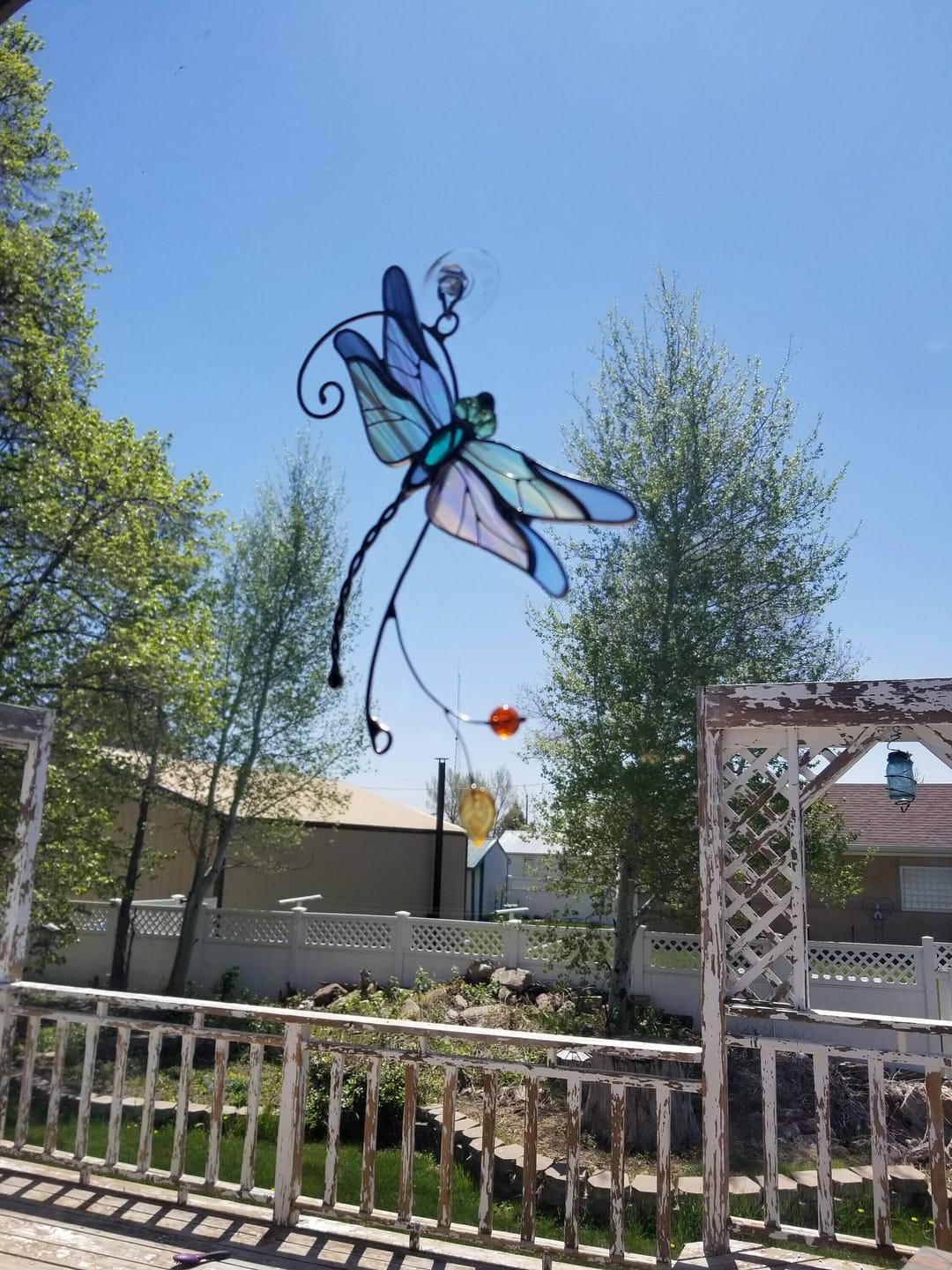Customer photo review of Stained glass Blue Dragonfly