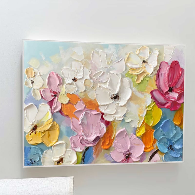 Customer photo review of Colorful Flower Textured Painting Canvas #FP046