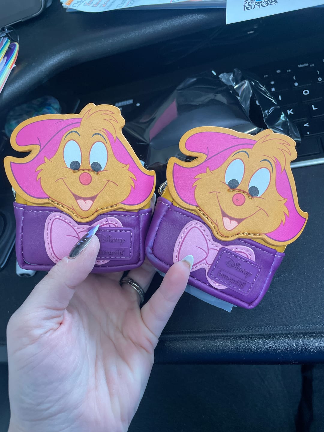 Customer photo review of Loungefly Disney Cinderella 75th Anniversary Mini Backpack Mystery Box Keychains
