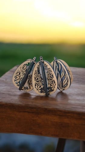 Customer photo review of 3D Easter egg ornaments laser cut svg file