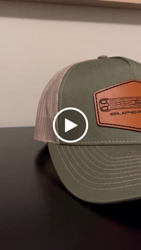 Customer video review of Custom Leather Patch Hats Richardson 112 Laser Engraved