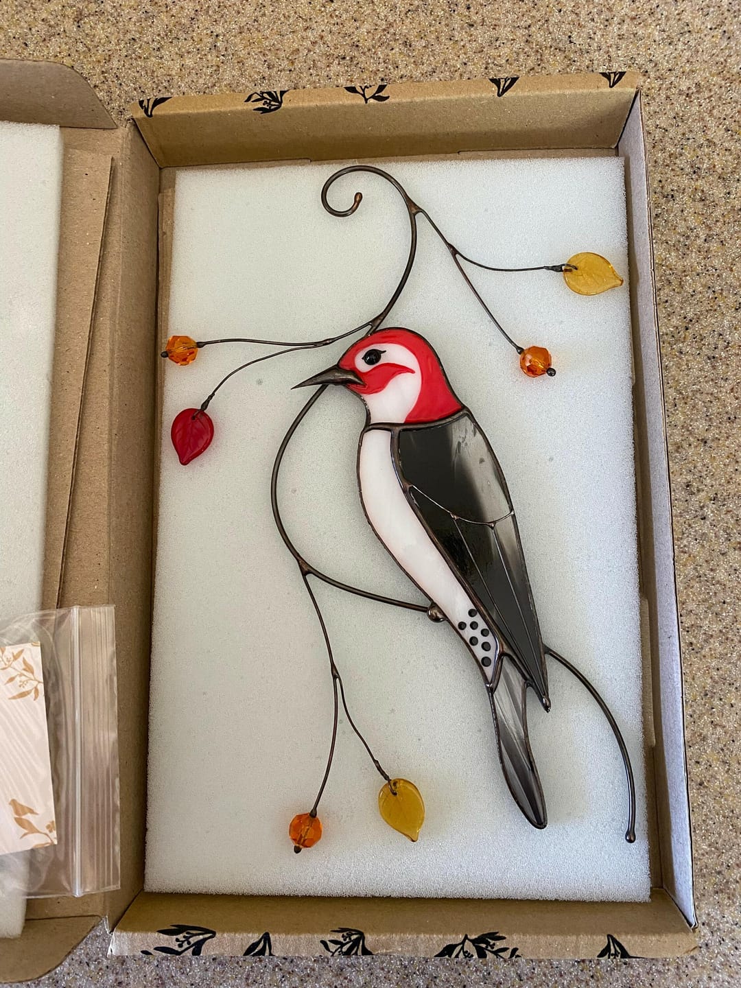 Customer photo review of Woodpecker Suncatcher