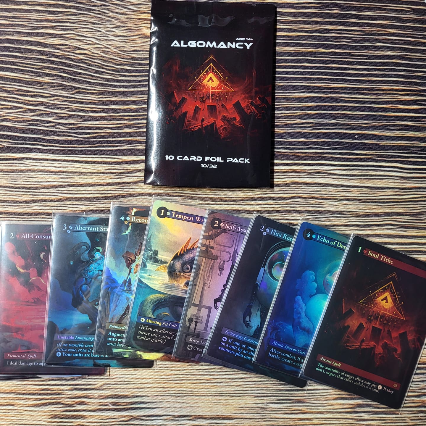 Customer photo review of Algomancy Alpha Edition Premium Foil Packs