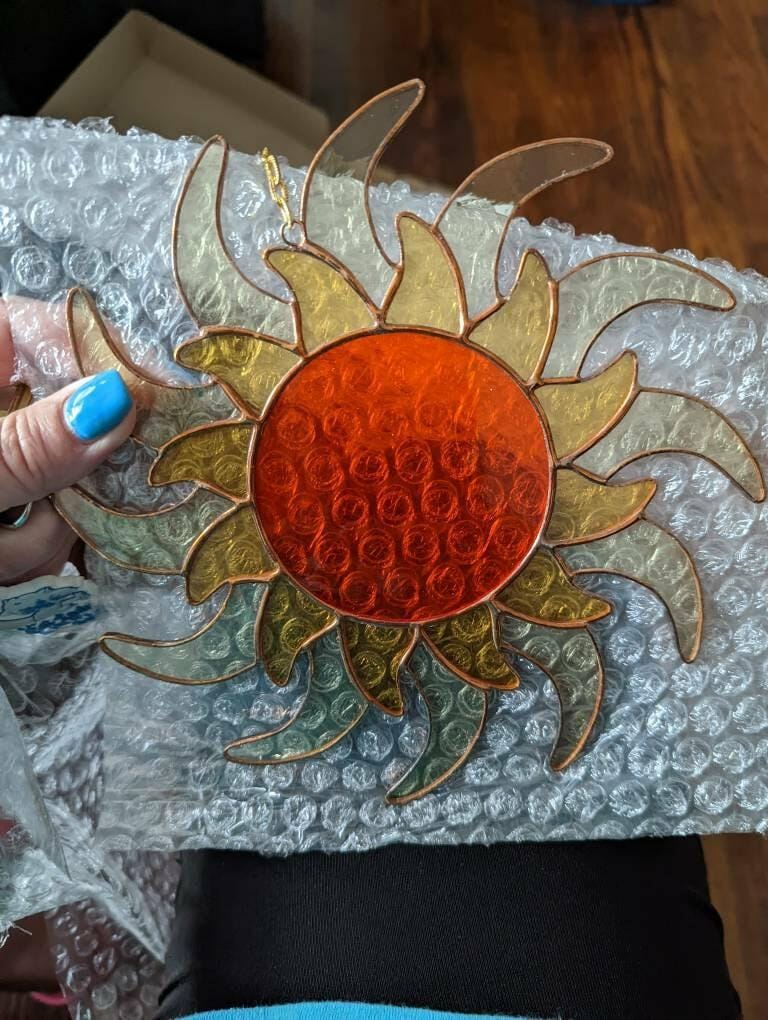 Customer photo review of Stained Glass Sun Suncatcher