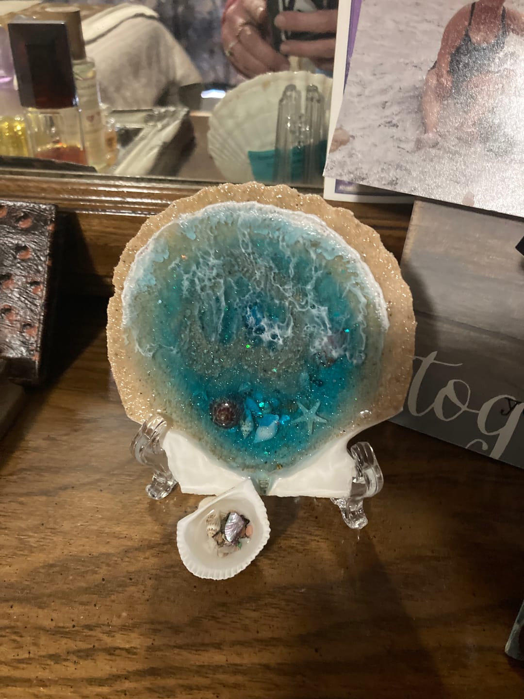 Customer photo review of Half-Shell Ocean Diorama with Cremation Ash