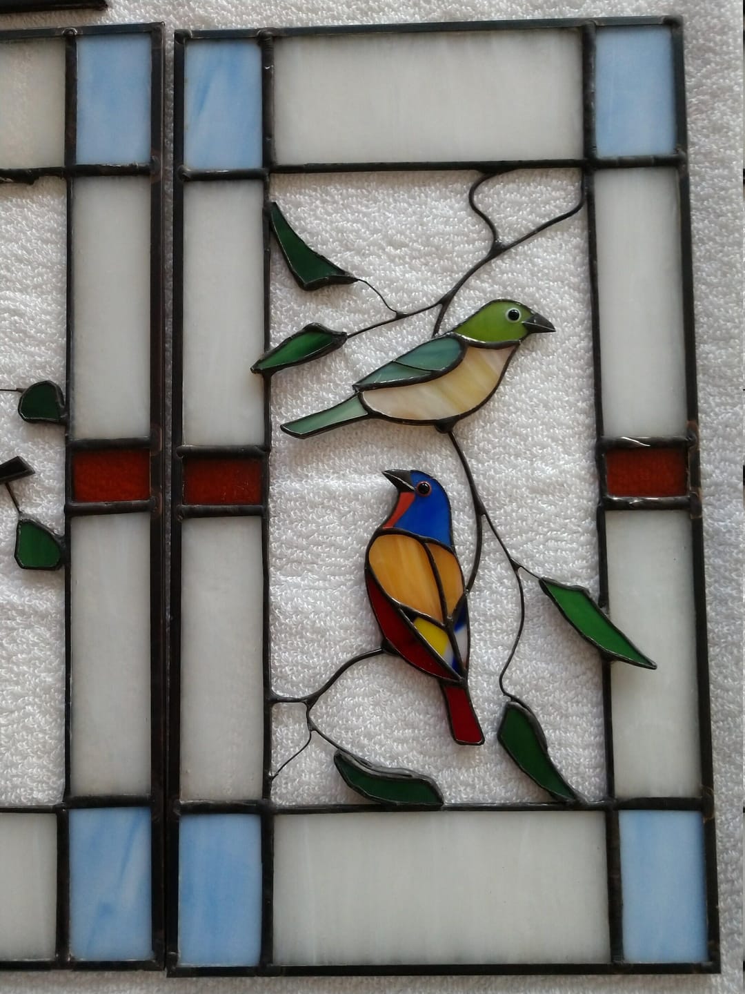 Customer photo review of Stained glass Bunting Birds for valentines day