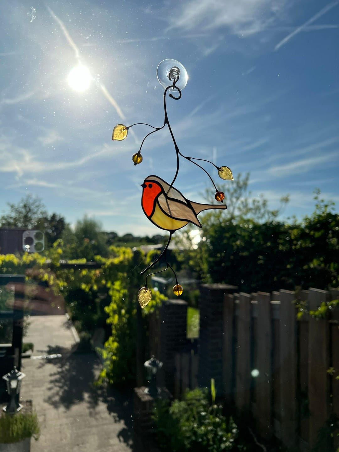 Customer photo review of Stained glass Robin Bird