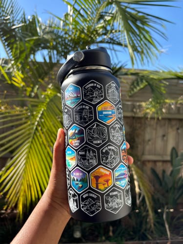 Customer photo review of Let's Wander™ World Explorer Water Bottle + Stickers