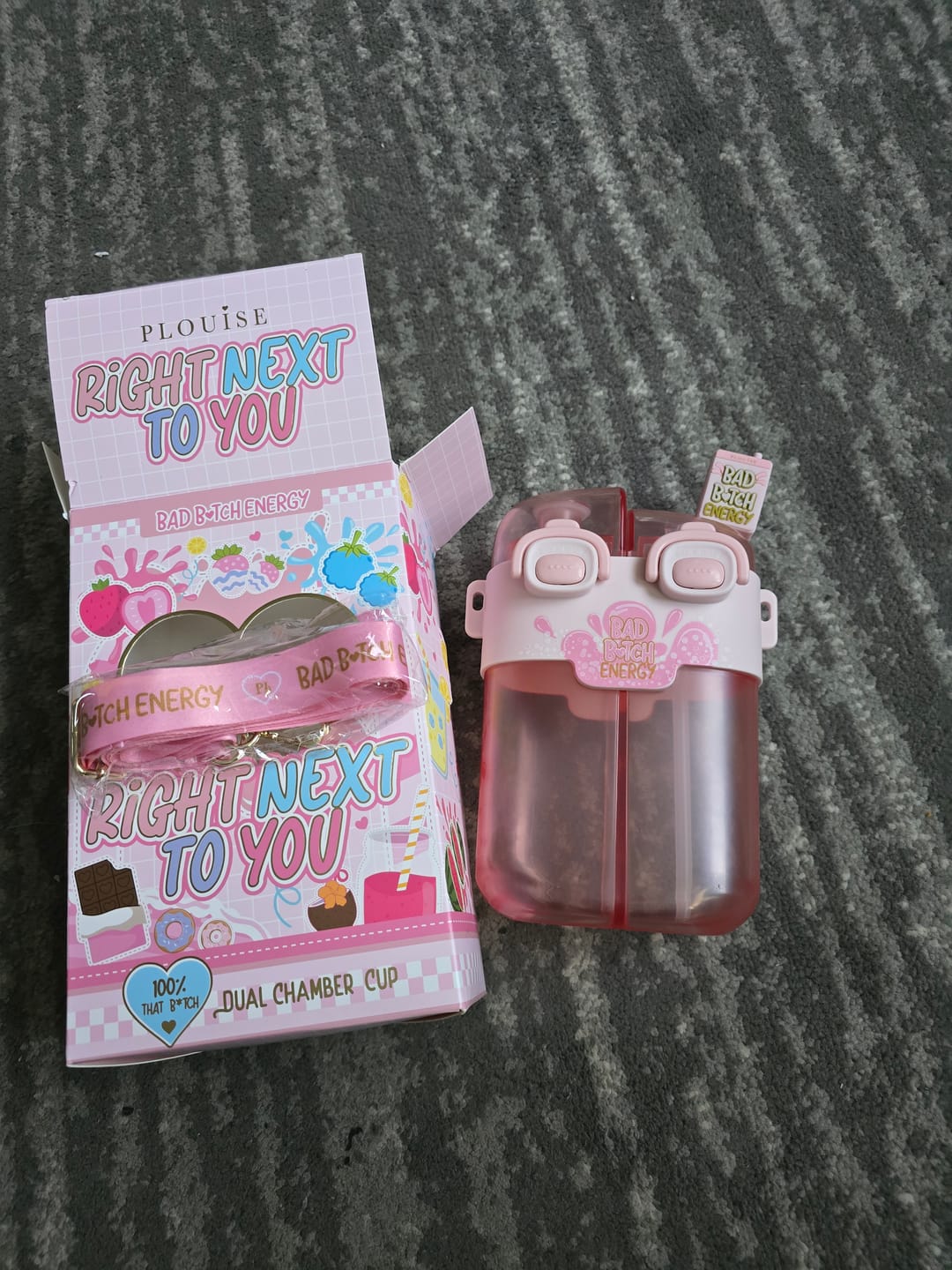 Customer photo review of P. Louise Right Next To You Duo Bad Bitch Water Bottle - 780ml