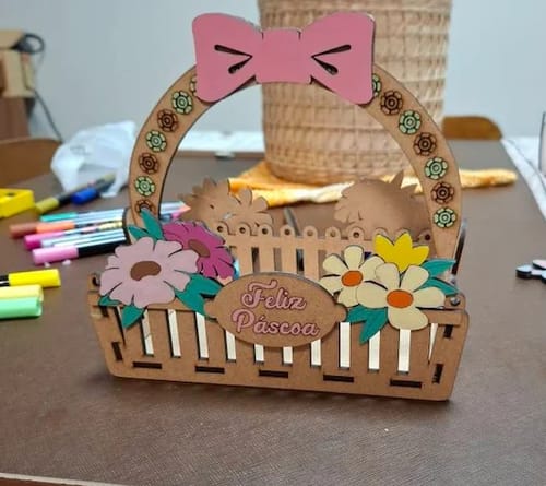 Customer photo review of Cute Easter egg basket laser cut svg file